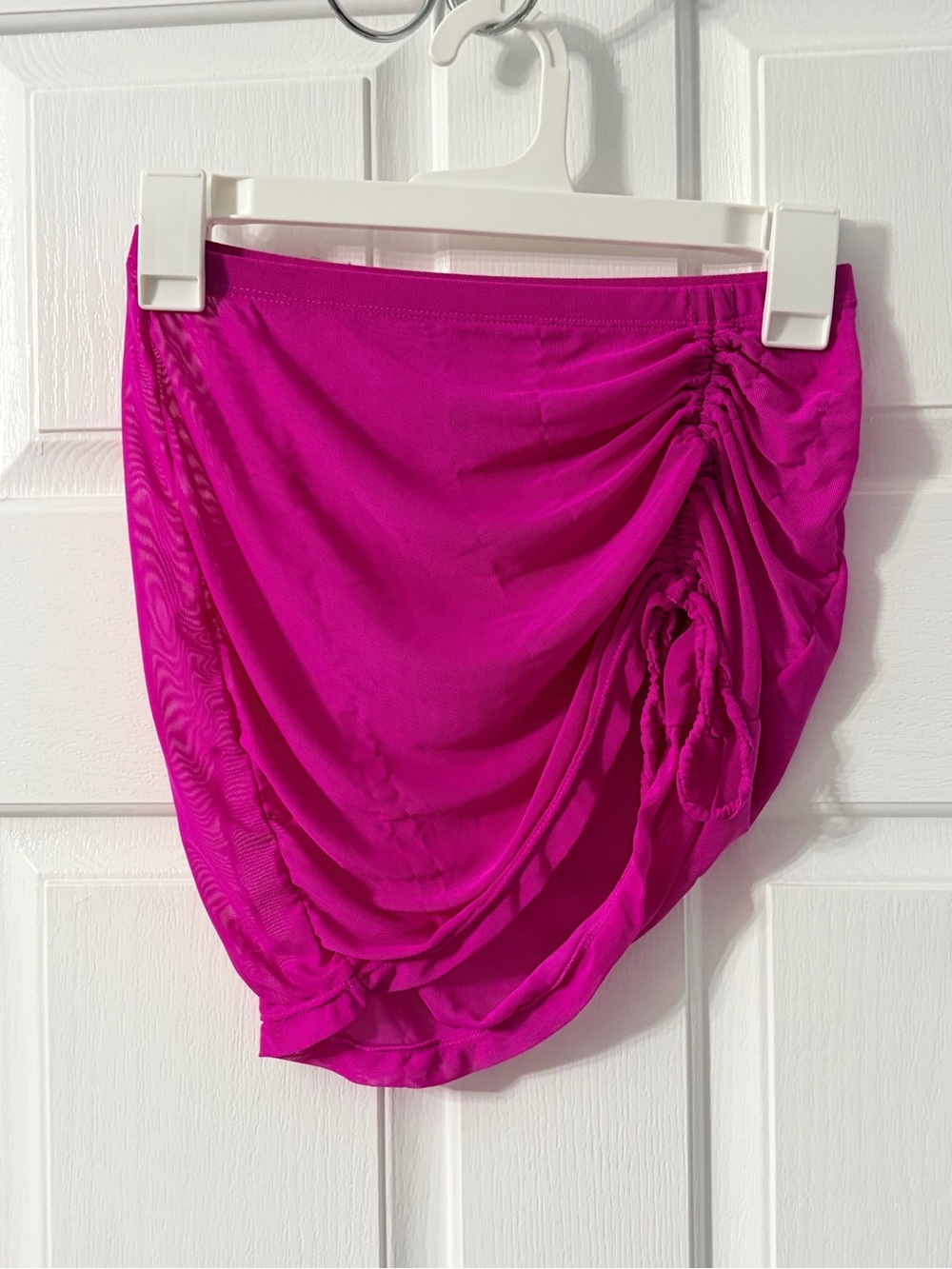 Ruched Draped Mini Skirt in Fuchsia - Women